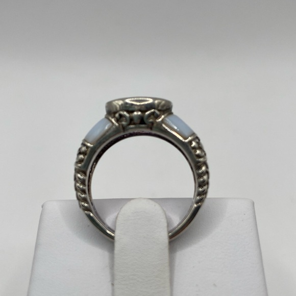 Sterling Silver 925 Purple Amethyst Blue Chalcedony Ring Size 8 - Picture 7 of 12